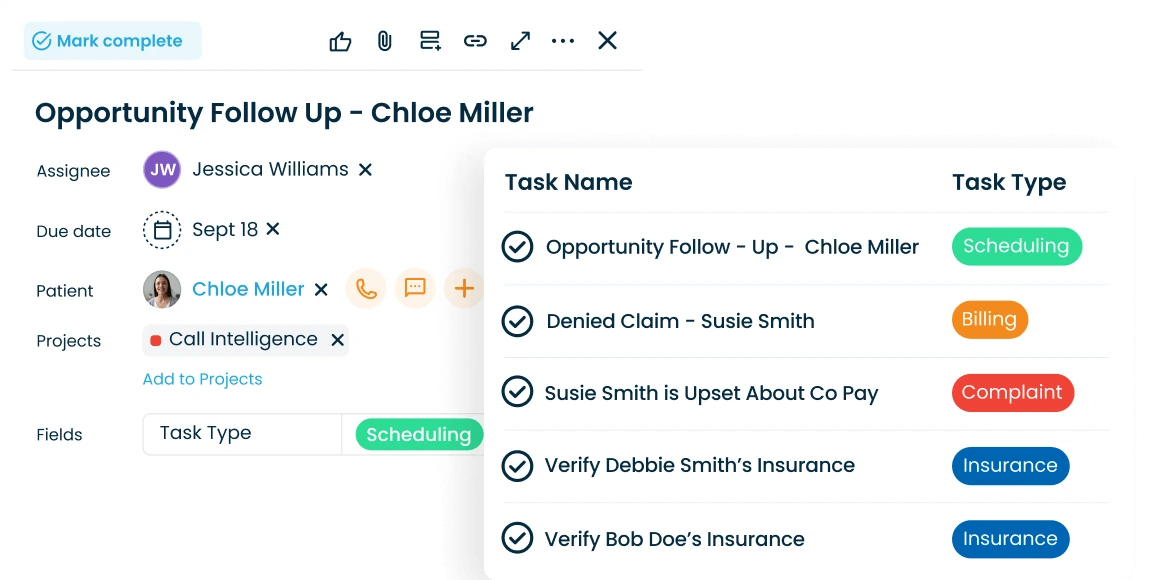 Follow-up tasks are auto-generated