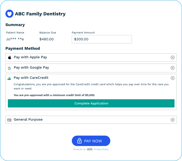 Adit Is The Only Platform To Integrate CareCredit For Patient Financing