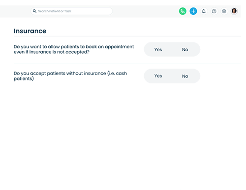 Allow patients to book based on the insurances you accept
