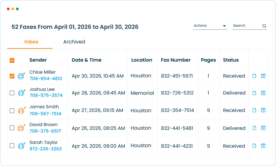 All the normal faxing, minus the paper