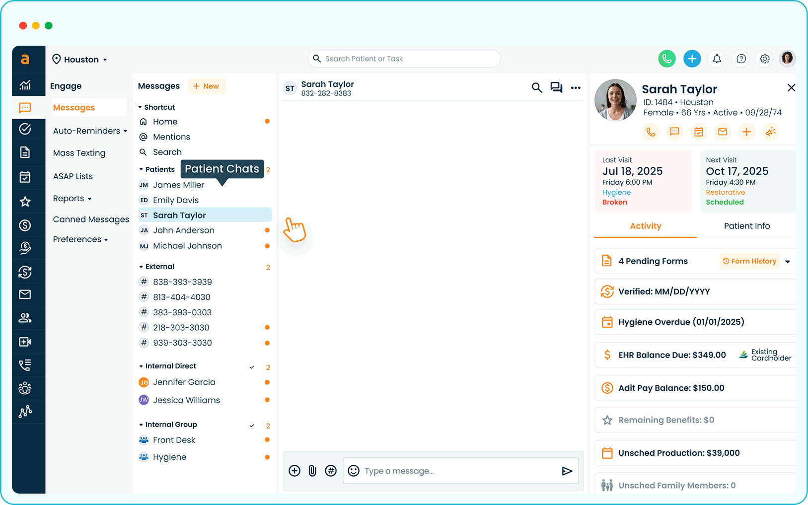 Engage 2.0: messaging, reimagined - track messages from patients, unknown numbers