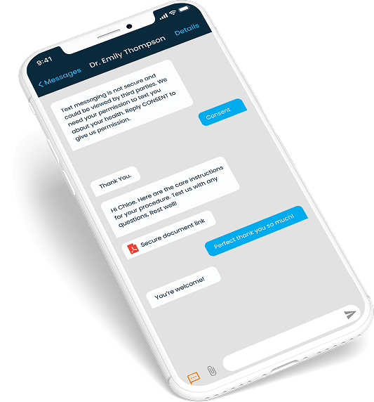 Lightning fast HIPAA-compliant texting for healthcare practices