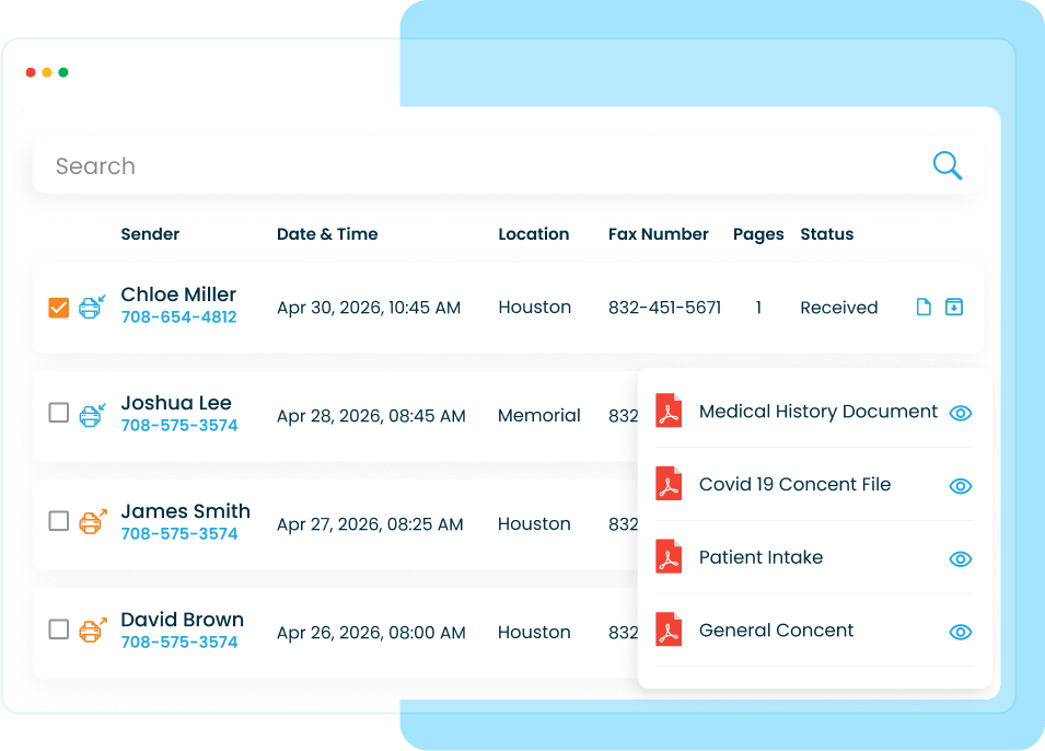 Manage all of your faxes in one place