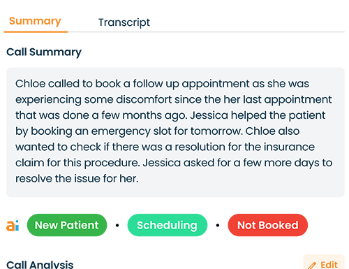 Posts call summary to your EHR so your clinical team stays in the loop