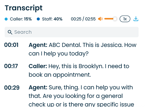 Review word-for-word transcripts